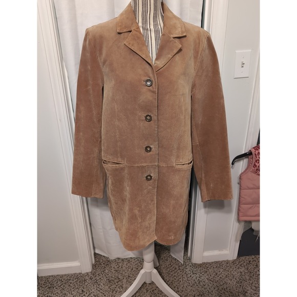dennis basso Jackets & Blazers - Vintage‎ DENNIS BASSO Women M Suede Leather Jacket Camel Brown Southwestern